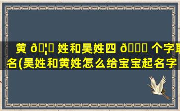 黄 🦈 姓和吴姓四 🕊 个字取名(吴姓和黄姓怎么给宝宝起名字)